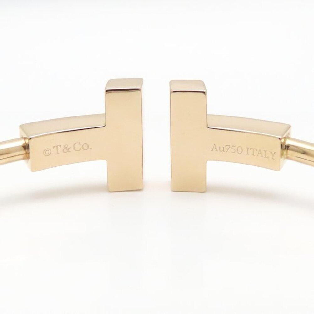 TIFFANY&Co. Tiffany T Wire Bangle Wide Mother-of-Pearl 18K Rose Gold Women's ... - Picture 7 of 10